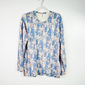 Sundry Blue Pink Snake Print Sweatshirt Modal Cotton Spandex Size 3